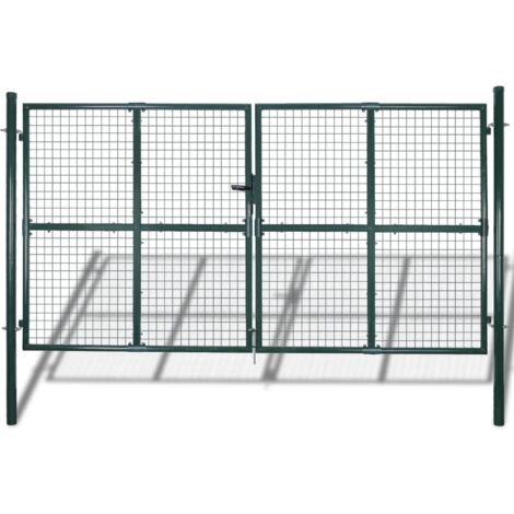 Cancello da giardino in rete per recinzione, porta, griglia da parete 306x175 cm vidaXL