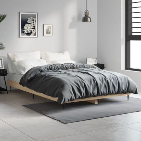 vidaXL Giroletto senza Materasso Rovere Sonoma 120x190cm in Truciolato (1/5)