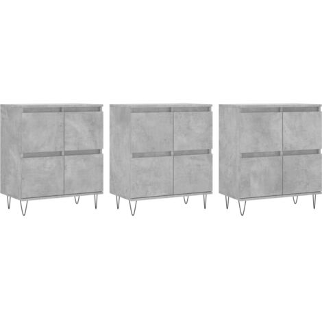 Credenze 3 pz Grigio Cemento in Legno Multistrato vidaXL (1/5)