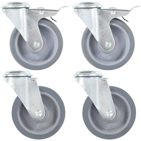 Ruote Girevoli con Foro per Bulloni 4 pz 100 mm vidaXL