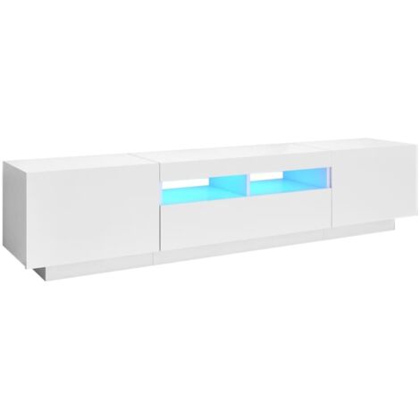 vidaXL Mobile Porta TV con Luci LED Bianco 180x35x40 cm