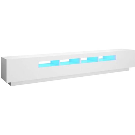 vidaXL Mobile Porta TV con Luci LED Bianco 260x35x40 cm