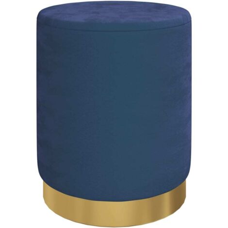vidaXL Sgabello Rotondo con Contenitore Azzurro in Velluto