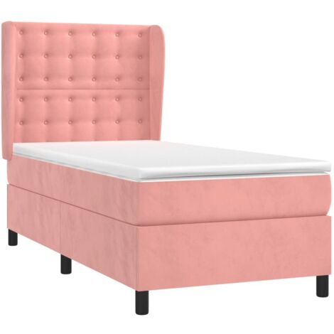 Giroletto a Molle con Materasso Rosa 80x200 cm in Velluto vidaXL (1/5)
