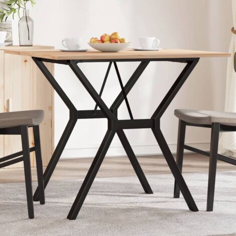 Tavolo da Pranzo Telaio a Y 90x90x75 cm Massello Pino e Ghisa vidaXL (1/5)