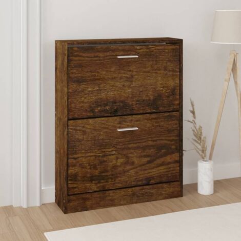 Scarpiera Rovere Fumo 59x17x81 cm in Legno Multistrato vidaXL