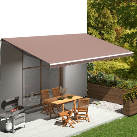 Tessuto di Ricambio per Tenda da Sole Marrone 6x3,5 m vidaXL