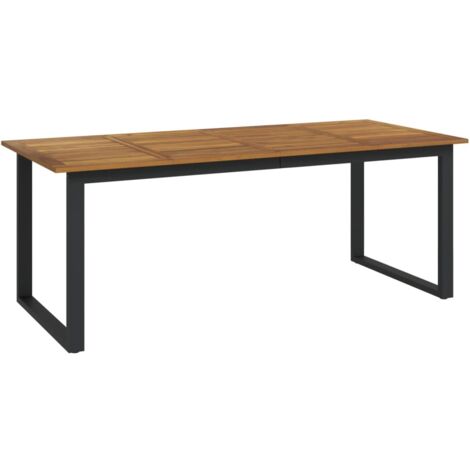 Tavolo Giardino con Gambe a U 200x90x75cm Legno Massello Acacia vidaXL