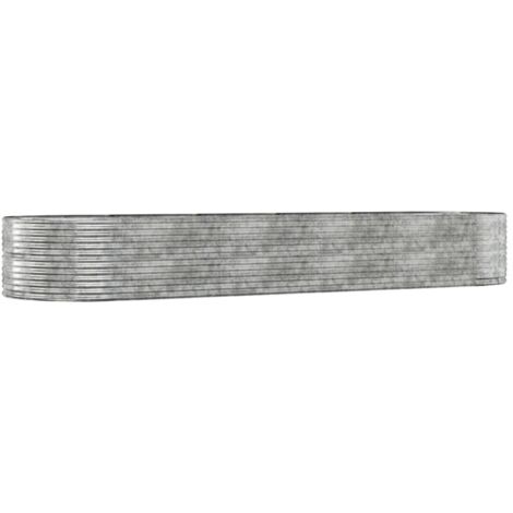 vidaXL Letto Giardino Acciaio Zincato 447x140x68 cm Argento