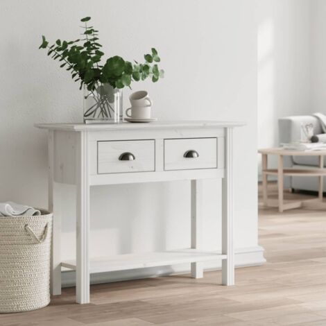 vidaXL Tavolo Consolle BODO 91x35x74 cm Legno Massello Pino Bianco