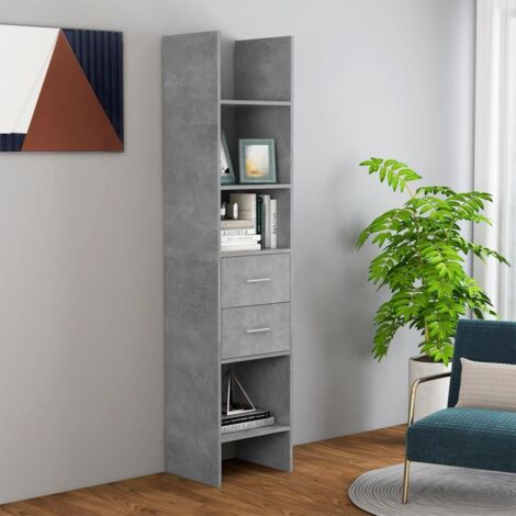 Libreria Grigio Cemento 40x35x180 cm in Legno Multistrato vidaXL