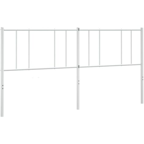 vidaXL Testiera in Metallo Bianco 193 cm (1/5)