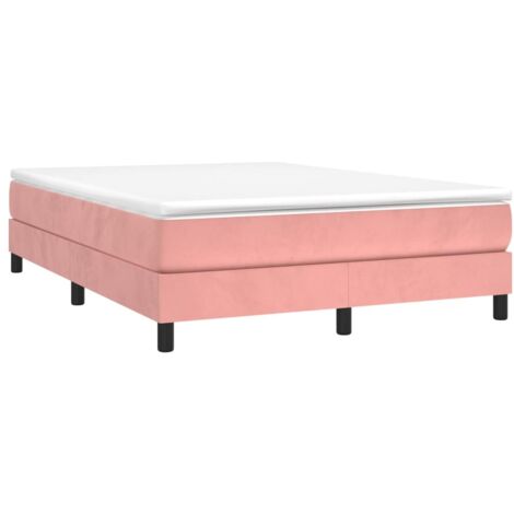 vidaXL Giroletto a Molle con Materasso Rosa 140x200 cm in Velluto