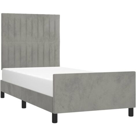 vidaXL Giroletto senza Materasso Grigio Chiaro 90x200 cm Velluto (1/5)