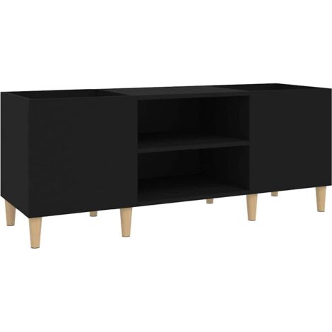 vidaXL Mobile Porta Dischi Nero 121x38x48 cm in Legno Multistrato