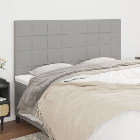 vidaXL Testiera Grigio Chiaro 160x5x118/128 cm Tessuto