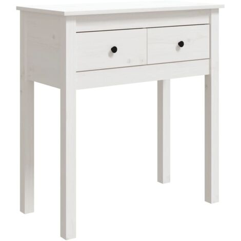 vidaXL Tavolo Consolle Bianco 70x35x75 cm in Legno Massello di Pino