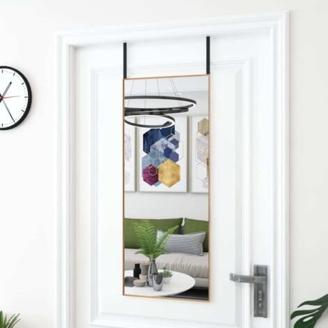 vidaXL Specchio da Porta Oro 40x100 cm in Vetro e Alluminio