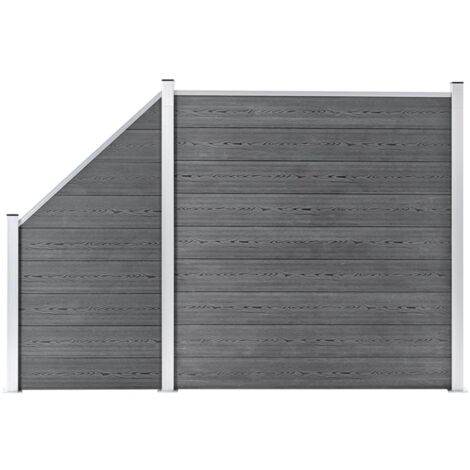 Pannelli Recinzione WPC 1 Quadrato 1 Inclinato 273x186 cm Grigi vidaXL