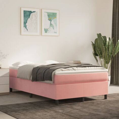 vidaXL Struttura Letto a Rete a Molle Rosa 120x200 cm in Velluto