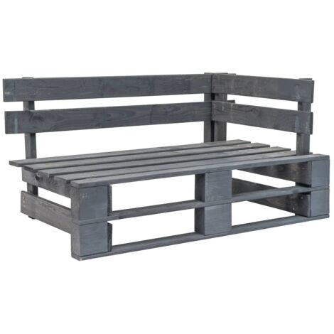 vidaXL Panca Angolare da Giardino su Pallet in Legno Grigio