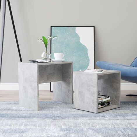 vidaXL Set Tavolini da Salotto Grigio Cemento 48x30x45 cm Multistrato