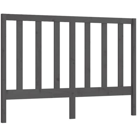 vidaXL Testiera per Letto Grigia 141x4x100cm in Legno Massello di Pino (1/5)