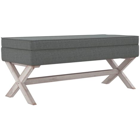 vidaXL Sgabello Portaoggetti Grigio Scuro 110x45x49 cm in Tessuto (1/5)