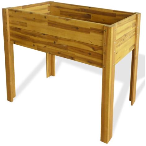 vidaXL Letto Rialzato da Giardino in Legno Massello di Acacia