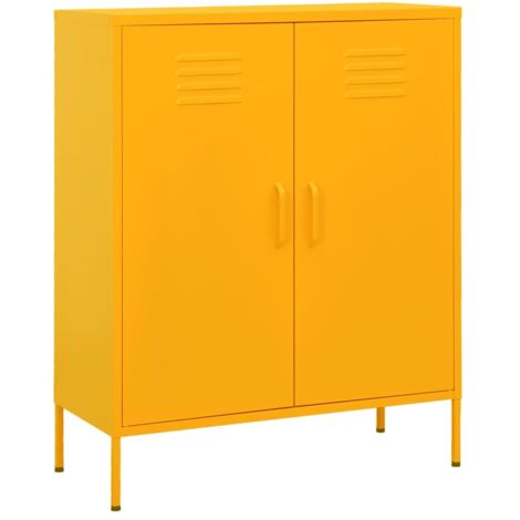 vidaXL Armadietto Giallo Senape 80x35x101,5 cm in Acciaio