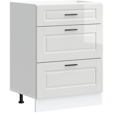 Base da Cucina Porto Bianco Lucido in Legno Multistrato vidaXL 946840