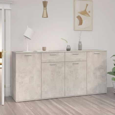 vidaXL Credenza Grigio Cemento 160x36x75 cm in Legno Multistrato