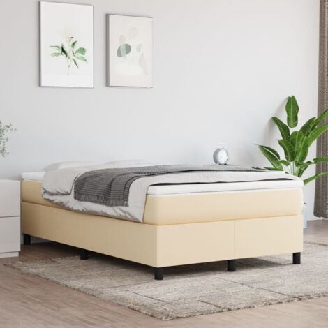 vidaXL Struttura Letto a Rete a Molle Crema 120x200 cm Tessuto