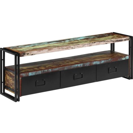 vidaXL Mobile Porta TV in Legno Massello di Recupero 120x30x40 cm