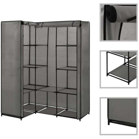 vidaXL Armadio Angolare Grigio 130x87x169 cm