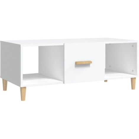 vidaXL Tavolino da Salotto Bianco 102x50x40 cm in Legno Multistrato