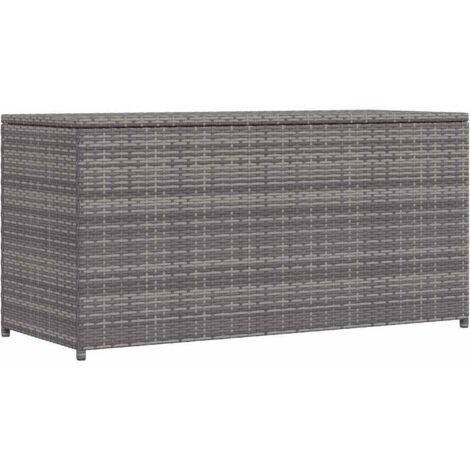 vidaXL Baule da Giardino Grigio 120x50x60 cm in Polyrattan