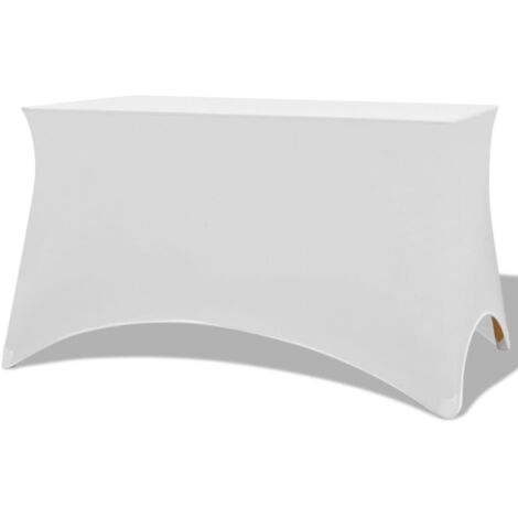 vidaXL Fodere Elasticizzate per Tavolo 2 pz 243x76x74 cm Bianche