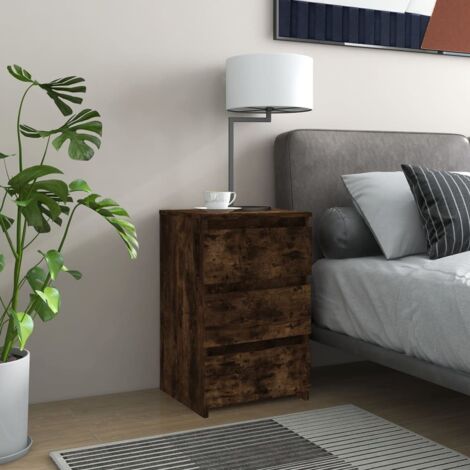vidaXL Comodino Rovere Fumo 40x35x62,5 cm in Legno Multistrato