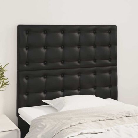 vidaXL Testiera Nera 100x5x118/128 cm in Similpelle