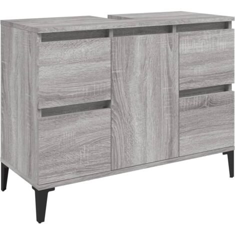 vidaXL Mobile Lavabo Grigio Sonoma 80x33x60 cm in Legno Multistrato (1/5)