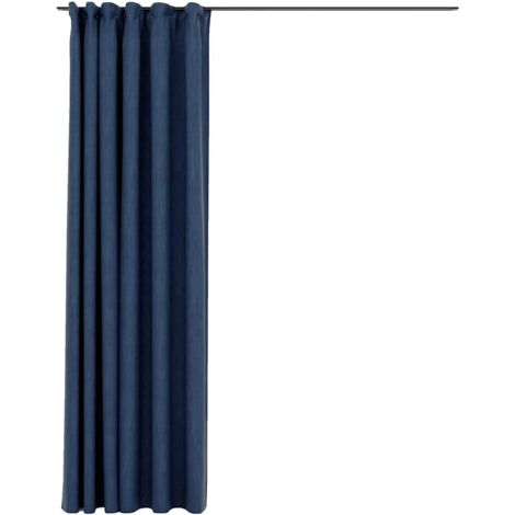 vidaXL Tende Oscuranti con Ganci Effetto Lino Blu 290x245 cm