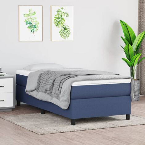 vidaXL Struttura Letto a Rete a Molle Blu 90x200 cm in Tessuto