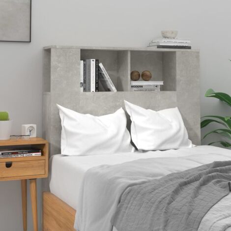 vidaXL Testiera con Scomparti Grigio Cemento 100x18,5x102,5cm