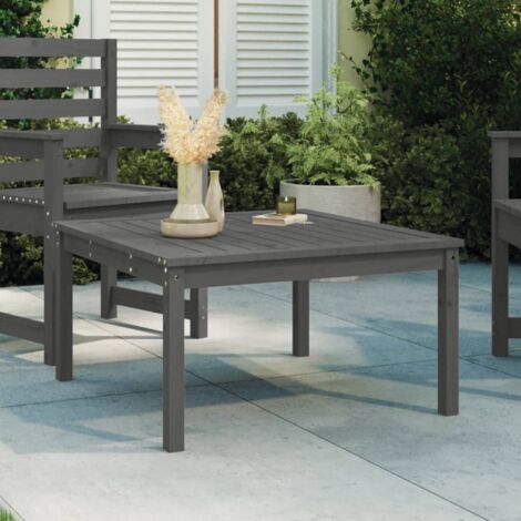 vidaXL Tavolo da Giardino Grigio 82,5x82,5x45 cm Legno Massello Pino (1/5)