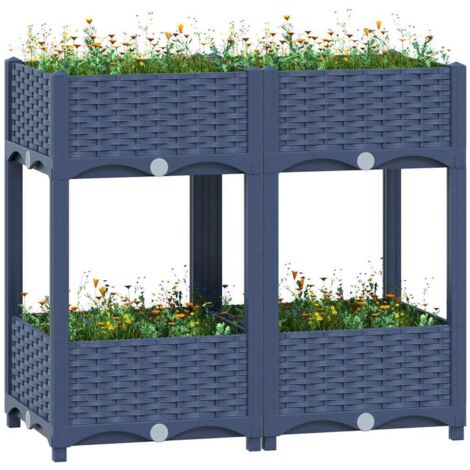vidaXL Fioriera Rialzata 80x40x71 cm in Polipropilene