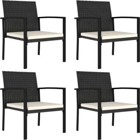vidaXL Sedie da Pranzo per Giardino 4 pz in Polyrattan Nero (1/7)