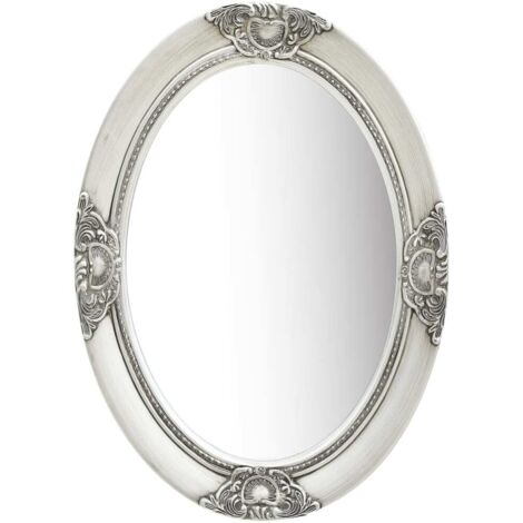 vidaXL Specchio da Parete Stile Barocco 50x70 cm Argento