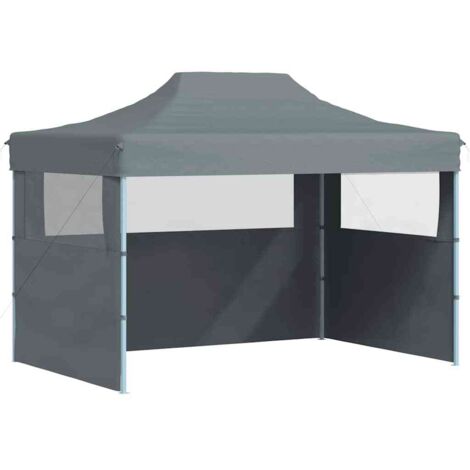 vidaXL Gazebo Professionale Pieghevole 3 Pareti 3x4m Acciaio Antracite
