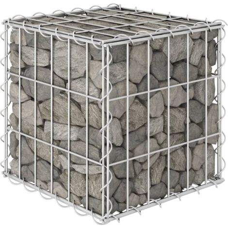 vidaXL Gabbione Letto Rialzato a Cubo in Filo di Acciaio 30x30x30 cm